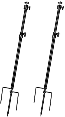BlazeVideo Wildkamera-Halterung aus Edelstahl, 360° verstellbar, Universalgewinde 1/4-20 (6mm), für Nachtangel-Lichter, Solarpanels, Überwachungskameras (2, Black2)