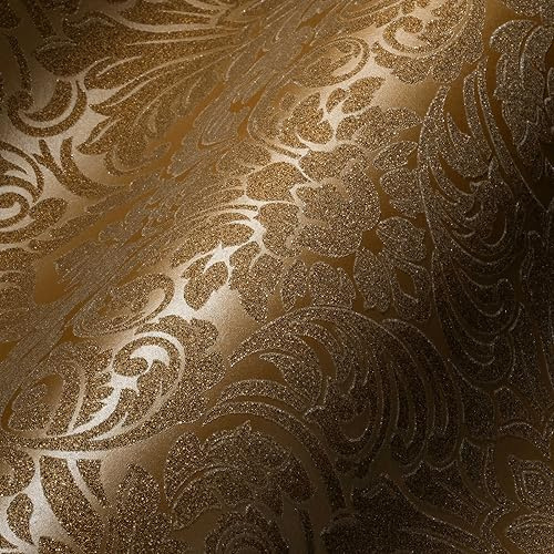 A.S. Création Architects Paper Vliestapete mit Glasperlen Luxury Wallpaper Tapete mit Ornamenten barock 10,05 m x 0,52 m metallic Made in Germany 305454 30545-4