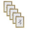 WOLTU Bilderrahmen 15x20cm 5er Set Fotorahmen Holzrahmen mit Passepartout, zum vertikalen oder horizontalen Aufhängen/Aufstellen, Posterrahmen Collage Wanddeko, Gold