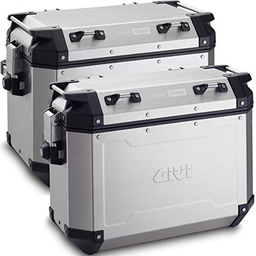 Givi Obkn4837Apack2 Side Hard Bags Monokey Cam-Side Trekker Outback, Aluminium, 306 cm Length, 495 cm Width, 387 cm Height, Pair