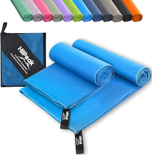 HiiPeak Serviette Microfibre Séchage Rapide, Serviette Sport Musculation Homme et Femme, Serviette de Bain Microfibre Parfait pour Voyage, Fitness, Piscine et Plage