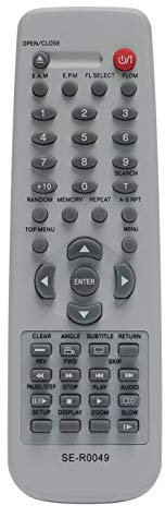 VINABTY SE-R0049 Télécommande de Remplacement pour Toshiba Lecteur de DVD SD1800 SD-330E SD-120E SD-220E SD200X SD-210E SD2900 SD310 SD-210EB