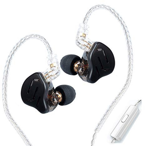 KZ ZAX 1DD 7BA HIFI Auricolari in ear monitor per musicisti, con driver ibrido in metallo, con cavo rimovibile, con microfono, colore nero