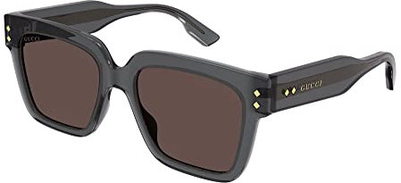 GUCCI Mens GG1084S Sunglasses, Grey-Grey-Brown, 54