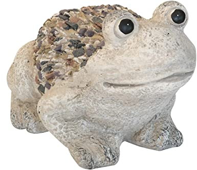Kynast Garden Steinfigur Frosch 29 cm sitzend Deko Gartenfigur Polystone Steinoptik