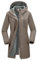 33,000ft Veste imperméable à capuche pour femme - Veste softshell doublée en polaire - Coupe-vent - 8000 mm - Long manteau imperméable pour la marche en plein air, kaki, M