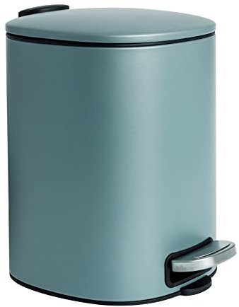 Blue Canyon Santorini Lid Pedal Bin| Modern and Stylish Trash Can| 5L Bin For Kitchen, Bathroom, Bedroom, Office| Anti-Fingerprint Outer Finish| Stainless Steel Bin| Square Waste Bin| Mint-Green