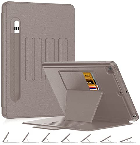 DAORANGE Hülle für iPad 9. / 8. / 7. Generation, Mehrfachwinkel Stoßfeste PU-Leder Schutzhülle mit Stifthalter, Auto Schlaf/Wachfunktion Hülle für iPad 9/8/7 10,2 Zoll (Roségold)