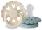 FRIGG Fairytale Schnuller 2 Packung | Silikon Schnuller | BPA-Frei | Hergestellt in Dänemark | Symmetrischer Sauger in Kirschform| (Cream/Stone Blue, Größe 2 (6-18 Monate))
