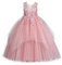 LOLANTA Vestito Cerimonia Bambina, Abito Fiori Prima Comunione Bambine, Vestiti da Ballo in Tulle di Pizzo Eleganti, Abito in Pizzo Floreale, Rosa, 8-9 Anni, 140