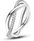 NARMO 925 Sterling Silber Ringe für Frauen Shining Line Ring Cubic Zirkonia Ringe Stapelringe Größe 52mm