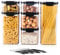 GATG Airtight Food Storage 6 piece Container Set with Easy Buckle Lids Kitchen Pantry Organizer Storage Containers PET BPA FREE -Stickers and Pen included
