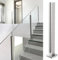 Cvter aus Edelstahl Glasgeländer pfosten mit Einsteckenden 90cm – Schwerlastbereich Glasmontageklemme für Veranda, Stufen, Garten, Terrasse, Treppe, Silbernes