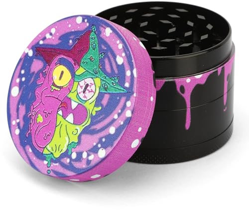 4 Layer Spice Grinder Aluminium Alloy Herb Cartoon Grinder Medium 3.8cm (Purple)