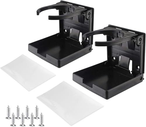 Alrens 2 Pièces Noir Porte Gobelet Voiture Porte Gobelet pour Voitures Camions Camping-Cars Porte-gobelet de Siège de Voiture