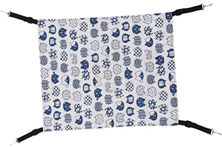 DRESSOOS Hamaca para Gatos De Transpirable Cama Colgante De Doble Cara Diseño De Gato Caricatura para Mascotas Pequeñas Cama Cálida para Hogar