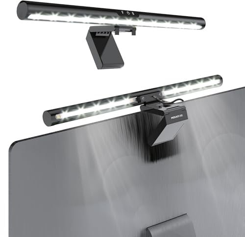 Mount-It! Monitor Light Bar, USB-Powered LED Lamp with Stepless Dimming and Adjustable Color Temperature, Eye-Caring Desk Light for Home, Office, and Gaming, Dual Light Modes, Space-Saving Design