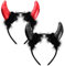 LIURFLNC 2 Stück Teufelshörner, Teufel Hörner, Rot Schwarz Teufelshörner Haarreif, Devil Horns Teufel Haarreif für Damen Herren Halloween Karneval Cosplay Foto Prop Teufelshörner Kopfschmuck