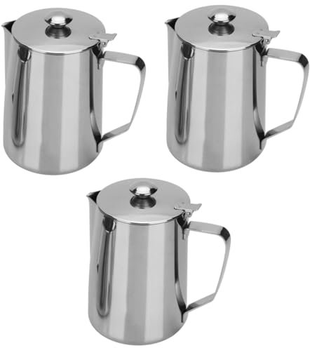 Gatuida 3piezas Jarra Inoxidable Para Espumar Leche Para Café Espresso y Latte Compatible Cocinas De Inducción