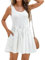 Satohom Femme Robe d'Été Col en u Tenue De Plage Décontractée Mini Robe,Femme sans Manches Longueur GenouRobe De Plage, VacancesRobes Courtes d'Été Dos Nu