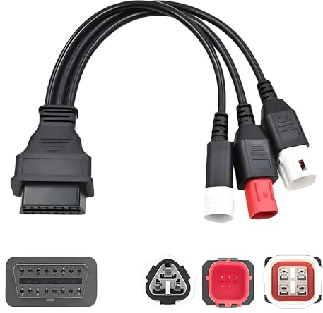 Yalgdlen 3pin 4pin 6pin OBD kable Motorrad Adapterkabel 3-in-1-Stecker, 3-polig 6-polig 4-polig OBD Motorradkabel passend für Yamaha Honda Motorrad