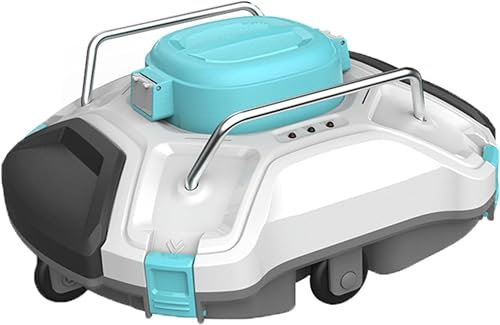 PLSZLL Robot pulitore per Piscina Senza Fili, aspirapolvere Robot Automatico per Piscina da 180 Minuti, parcheggio Automatico, aspirazione a Vuoto da 5000 mAh per Piscina Fuori Terra