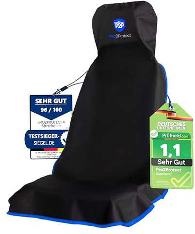 Pro2Protect® [2X Test SEHR GUT Autositzschoner Vordersitze | WASSERDICHT | 1er Set | Autositzbezüge Sitzauflage Sitzbezüge Auto Schonbezug Nicht Seitenairbagfähig Sitzschoner Auto Zubehör Innenraum