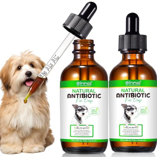 2PCS Natürliche Antibiotika für Hunde | Hunde Antibiotika | Dog Antibiotics | Dog Antibiotics für Anti-Inflammatory, Unterstützt Immunsystem und Allergie Relief - ohne künstliche Zusätze