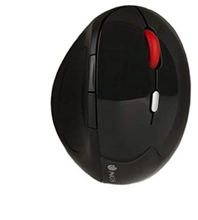 NGS EVO Ergo- Ratón Ergonómico Inalámbrico, 800/1200/1600/2400 dpi, para Diestros, Función Plug & Play, Color Negro