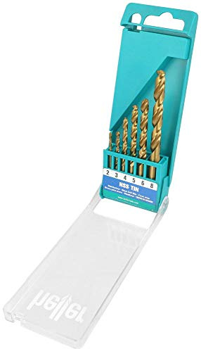 Heller 29350 High Speed Steel Drill Bit DIN 338 beschich 6-Piece 2-3/4/5/6/8 mm, 1 V