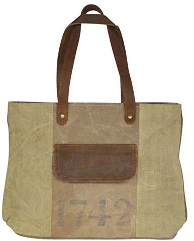 Colmore Canvas Tasche 1742 mit Tragegriffen, Leder, Baumwolle - Handtasche Damen