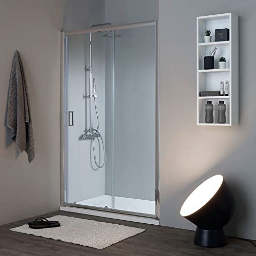 Porta doccia per nicchia da 130 cm cristallo trasparente reversibile | New Giada