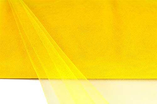Creativery 10m Tüll Stoff 150cm Tüllstoff Dekostoff Netz Tütü Fasching Mode Hochzeit Deko gelb 645