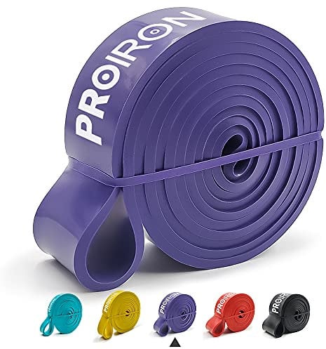 PROIRON Banda Elástica de Resistencia y Dominadas - Goma Elasticas Musculacion de Caucho Natural para Estiramiento, Levantamiento de Potencia, Fisioterapia, Yoga, Pilates - EIN Violett (27-45kg)
