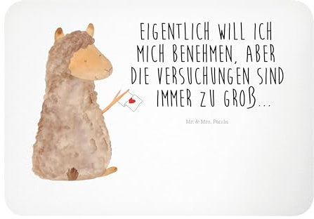 Mr. & Mrs. Panda Magnet Alpaka Fahne - Geschenk, Lama, Dekomagnet, Whiteboard Magnet, Pinnwandmagnet, Kühlschrankmagnet, Lamas, Motivmagnete, Liebe,