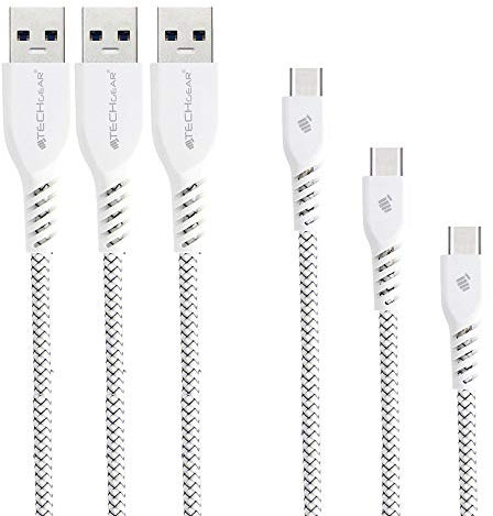 TECHGEAR 3 Pack STRONG Braided USB C Data Sync & Charger Cable (30cm,1m,2m) Compatible for Amazon Fire HD 8 2022 12th/10th Gen, Fire HD 10/Plus/Kids Pro 2021/2019 11th/9th Gen, Fire 7 2022 12th Gen