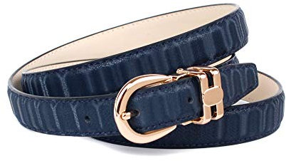 Anthoni Crown Damen Ledergürtel Gürtel, Dunkelblau, 75