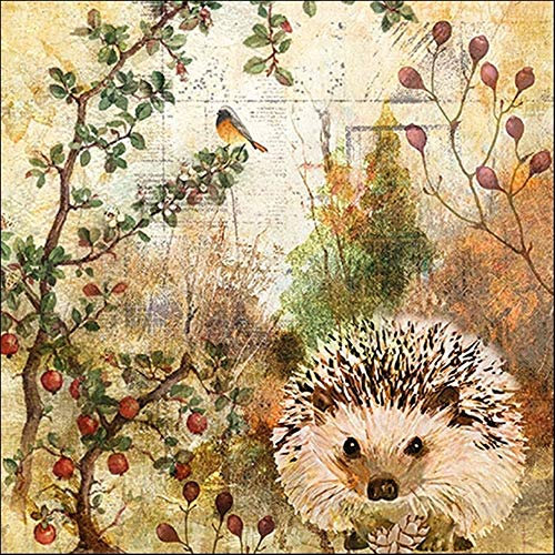 Ambiente Papierservietten, 3-lagig, Igel, Herbst