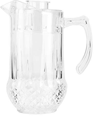 Jarra de agua de 1300 ml Jarra transparente acrílica con tapa y asa Hervidor de agua de gran capacidad Té Cerveza Jugo Jarra de bebida Jarra de agua fría caliente para bar Hogar