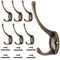 DONQL Copper Coat Hooks - 6pcs Heavy Duty Vintage Antique Wall Mounted Hooks with Screws for Wall, Door & Wardrobe(Bronze)