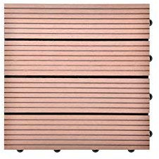 euroharry 1 Stück Muster WPC Fliesen Balkonfliesen Terrasse 30x30cm Kunststoff Holzfliesen DIY Balkon Garten Klickfliesen