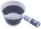 Louche en plastique - Portable - Pliable - Avec poignée - Pour cuisine, bain, , shampoing, jardin - Gris
