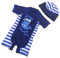 Tyidalin Jungen Badeanzug Einteiler Baby Schwimmanzug UV-Schutz Kinder Badebekleidung Bademode mit Sonnenhut, Blau, 92-98(Etikette 4)