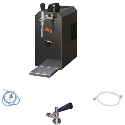 Komplett Set - Zapfanlage, Bierzapfanlage Jet 30K Bierkoffer mit Luftpumpe Durchlaufkühler 1-leitig Trockenkühler, bis zu 35 Liter/h, Zapfkopf:5 Liter Adapter