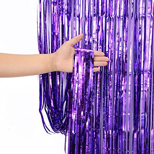 2m/2.5m/3m Foil Door Curtain [3m, Purple]