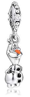 SANHUA S925 Sterling Silber Charm Winter Olaf Dangle Ketten Cartoon Anhänger Emaille Charms Perlen für Frauen Mama Mädchen, Kompatibel mit Allen Armbändern