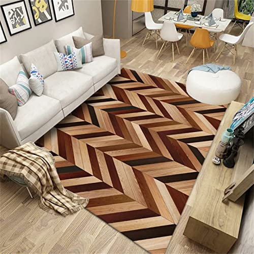 DJHWWD Tapis Carreaux De Ciment Marron Rouge Tapis De Chambre Doux 60x120cm Tapis Cuisine Géométriquede Chambrelavable Tapis Chambre Bebe Garcon Table Basse Tapis Doux Salon