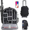 CADeN Professional Trolley Large Camera Backpack Bag for DSLR/SLR Mirrorless Camera Waterproof, Camera Case Compatible for Sony Canon Nikon Camera and Lens Stativ Accessories, 5.0 Schwarz