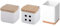 KOOK TIME Set de accesorios cocina - incluye salero de cocina, porta utensilios de cocina y bote de ajos - bote para ajos y salero de cocina con tapa de bambú - Cerámica blanco brillo y bambú