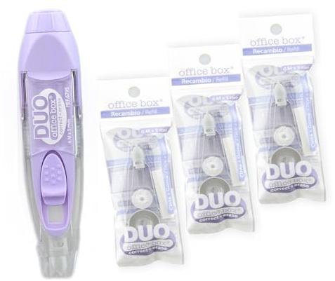3er-Pack Ersatzteile + Concealer -Violett - DUO - Band + Gummi - REF.6795-P3RM - Die komplette Korrektur von Office Box (Packung Lila-Concealer + 3 Ersatzteile)
